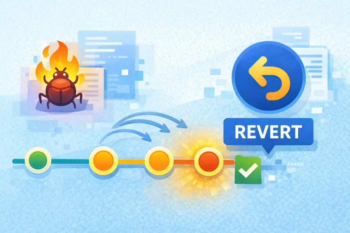 Aprende qué hace git revert, cómo funciona en la práctica, cómo revertir commits específicos y cómo se compara con cherry-pick, reset y revert de merges.